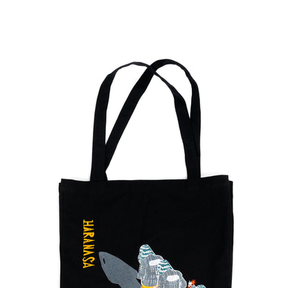 HARANASA Embroidered Tote Bag [Black]