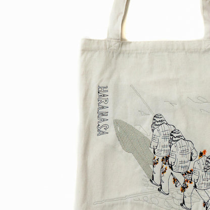 HARANASA Embroidered Tote Bag [White]