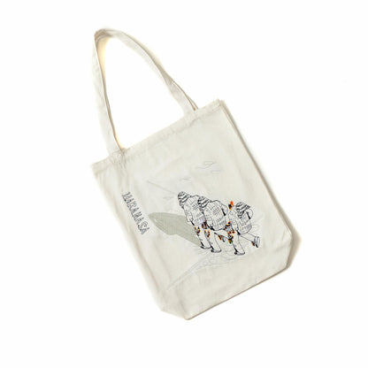 HARANASA Embroidered Tote Bag [White]