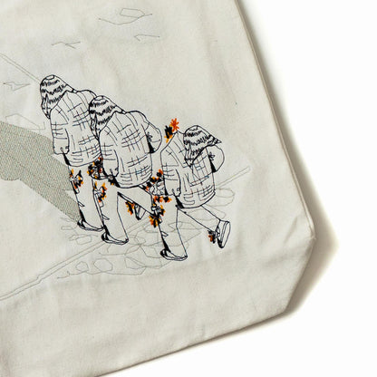HARANASA Embroidered Tote Bag [White]
