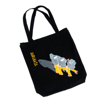 HARANASA Embroidered Tote Bag [Black]